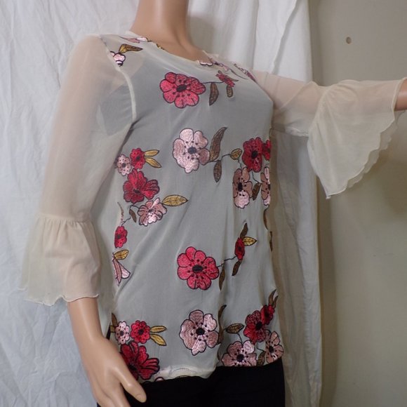 Mesh See-through Blouse - Picture 7 of 8